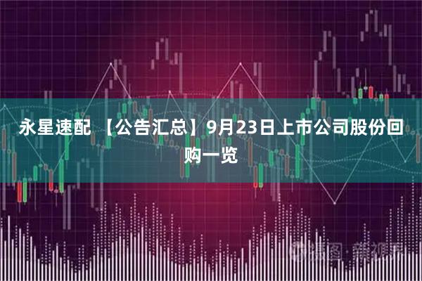 永星速配 【公告汇总】9月23日上市公司股份回购一览